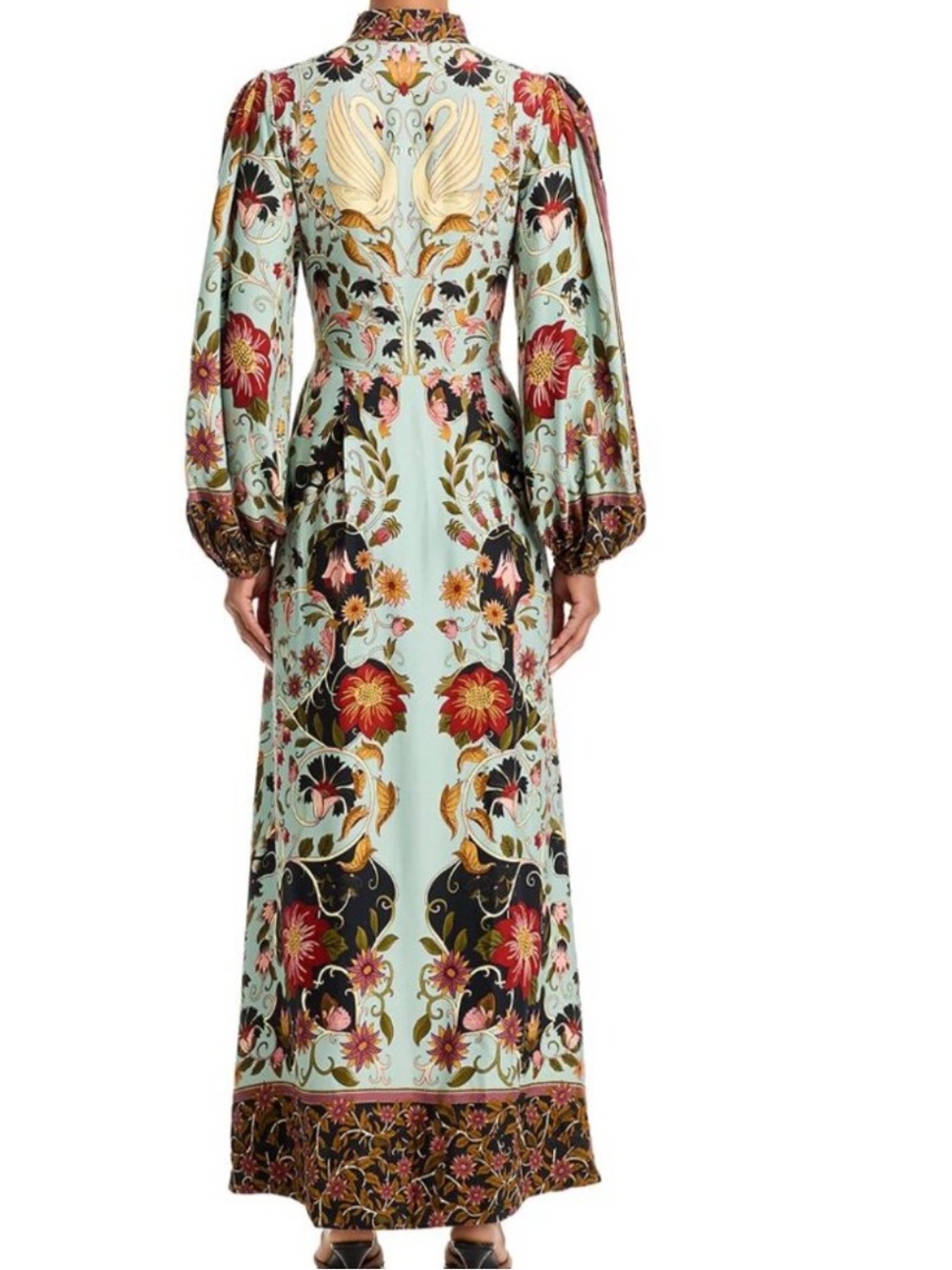 FARM Rio Flowing Beauty Swans Maxi Dress, Size M Rare - Picture 3 of 16